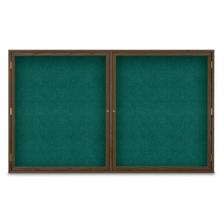 United Visual Products Sliding Door Indoor Enclosed Corkboard, 7 UV9028ACSH-BLACK-BLACK